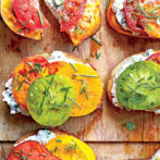 Open-Faced Tomato Sandwiches with Creamy Cucumber Spread