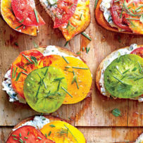 Open-Faced Tomato Sandwiches with Creamy Cucumber Spread